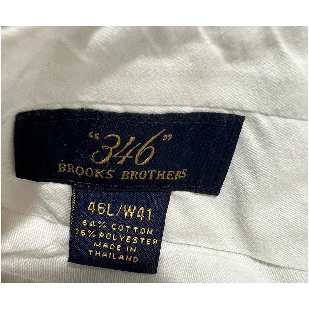 346 Brooks Brothers Chino Pants Mens 40x32 Lt. Khaki Pleated Straight  Pants A38